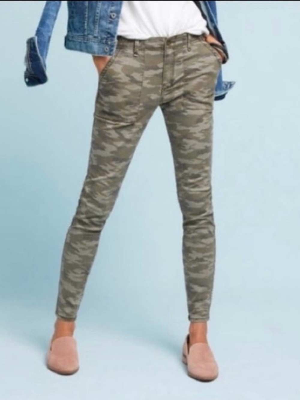 Anthropologie HEI HEI Camoflauge Straight Leg Utility Pants Size 26